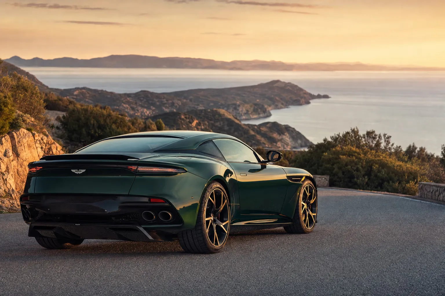 Aston Martin DBS 770 Ultimate on a Sardinian coastal road