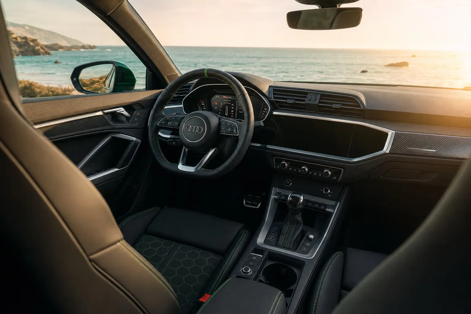 Audi RS Q3 Sportback interior – luxury rental in Sardinia