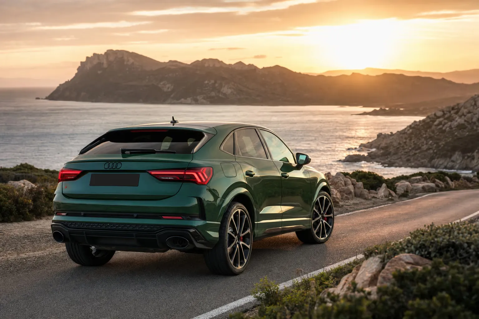 Audi RS Q3 Sportback on a Sardinian coastal road