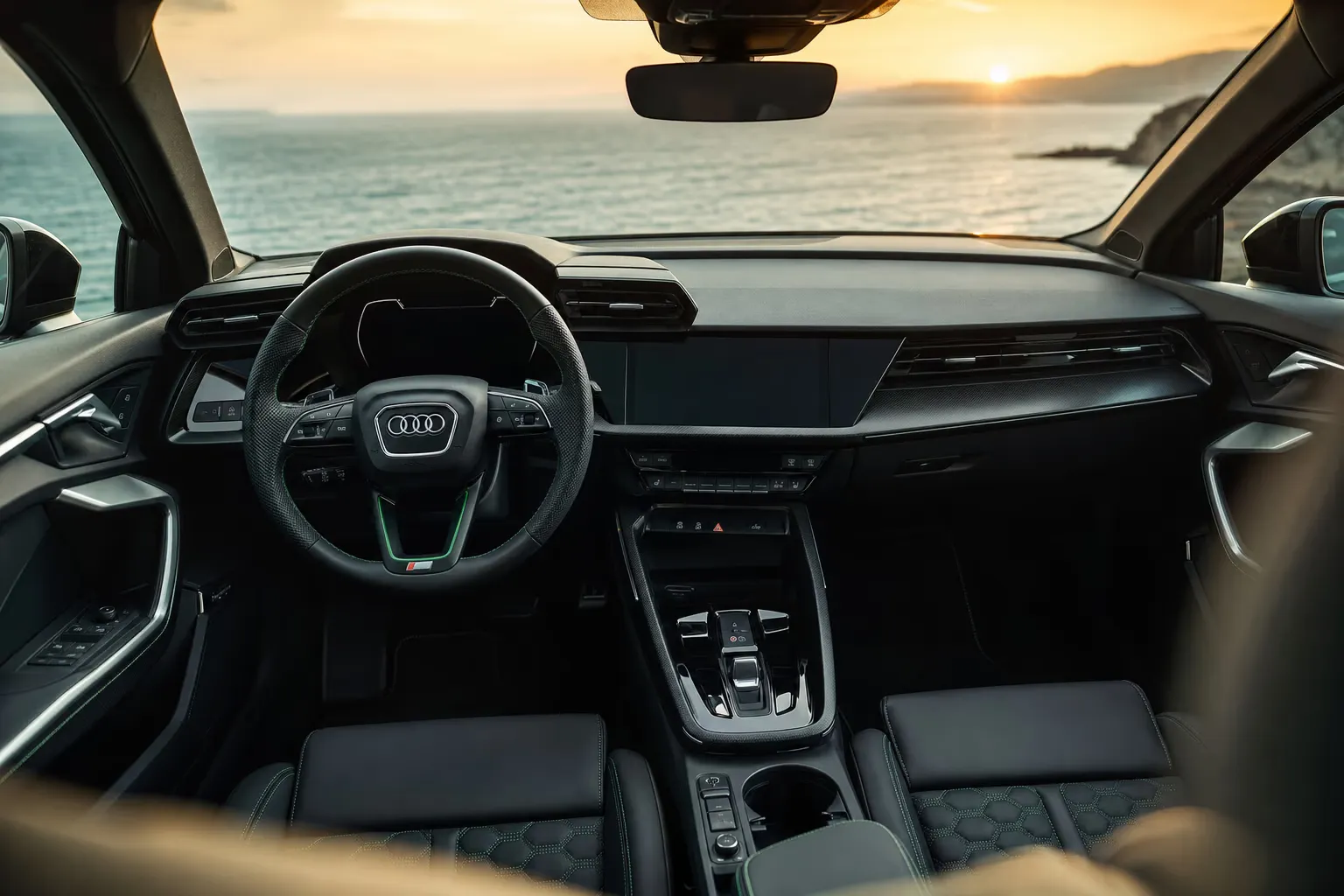 Audi RS3 Sportback interior – luxury rental in Sardinia