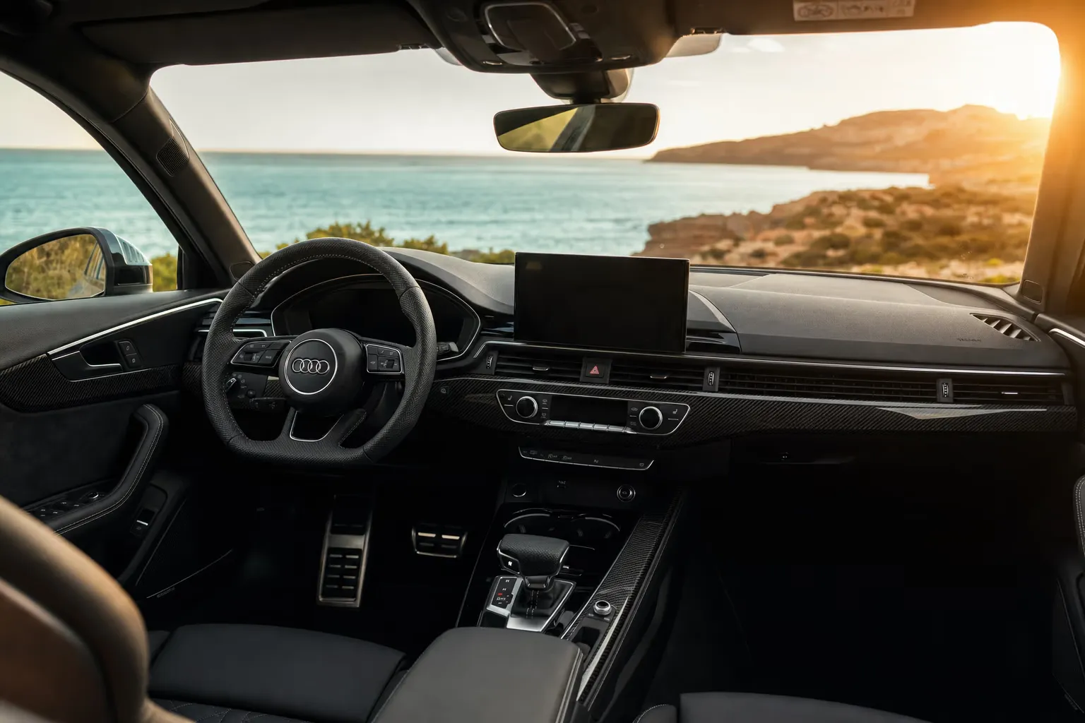 Interni di Audi RS4 Avant – noleggio in Sardegna