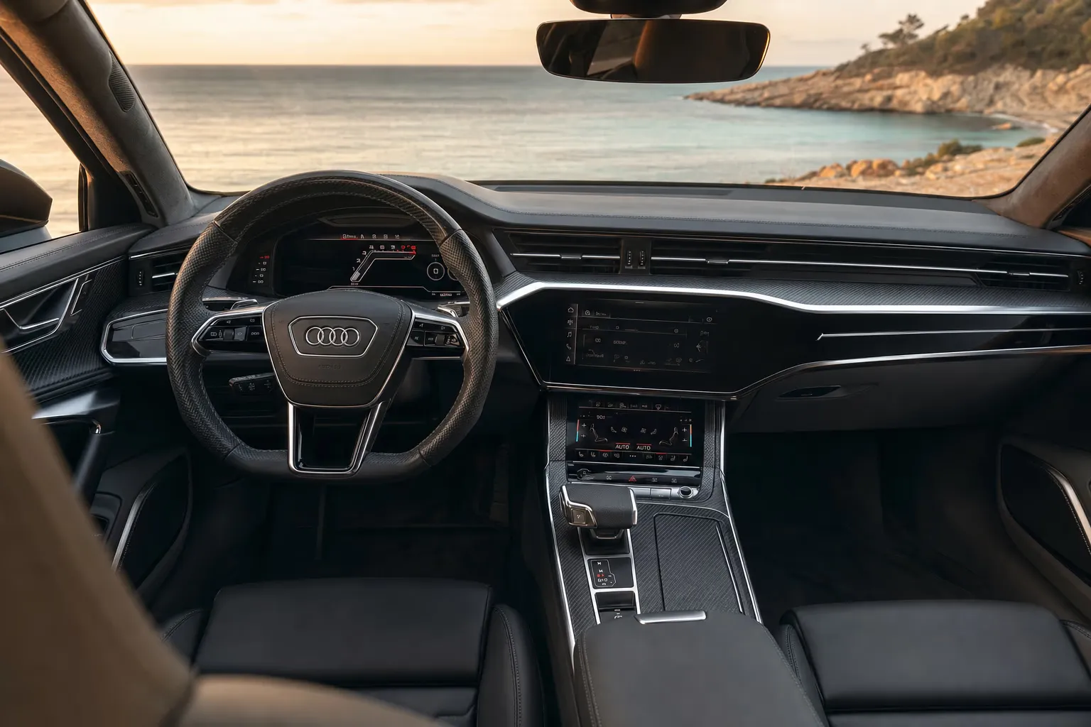Interni di Audi RS6 Avant Performance – noleggio in Sardegna