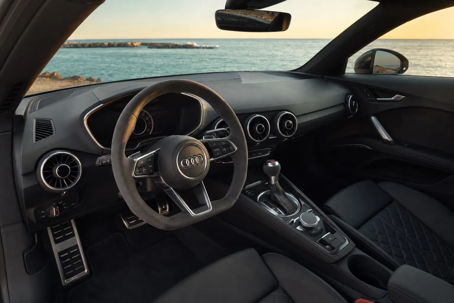 Audi TT RS interior – luxury rental in Sardinia