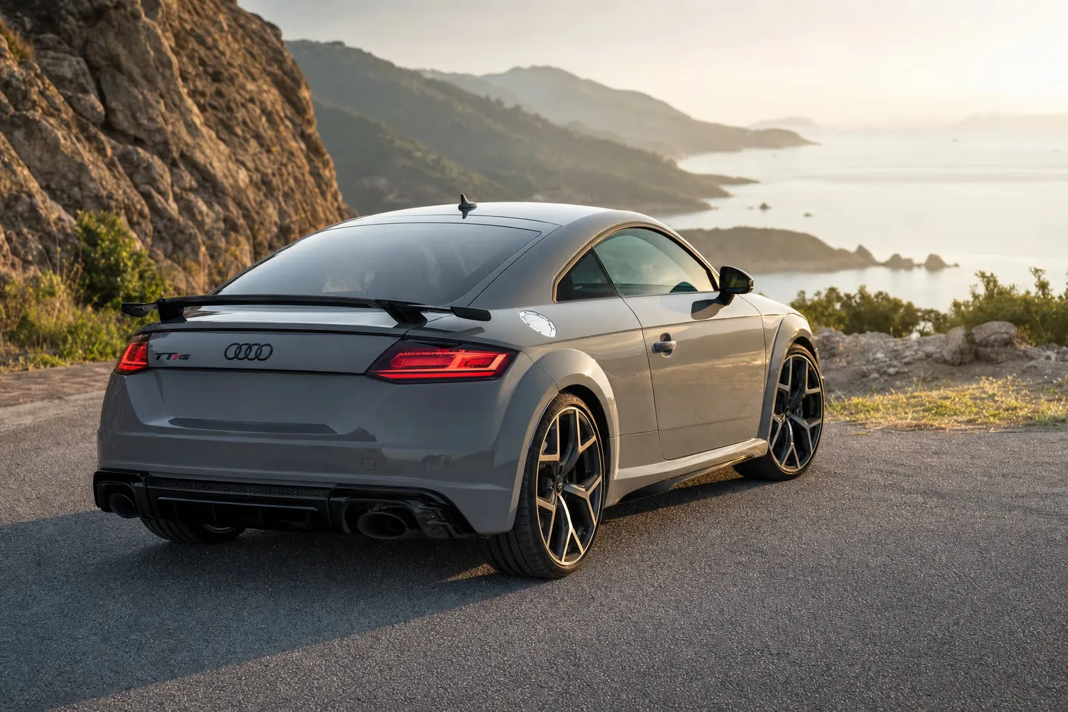 Audi TT RS on a Sardinian coastal road