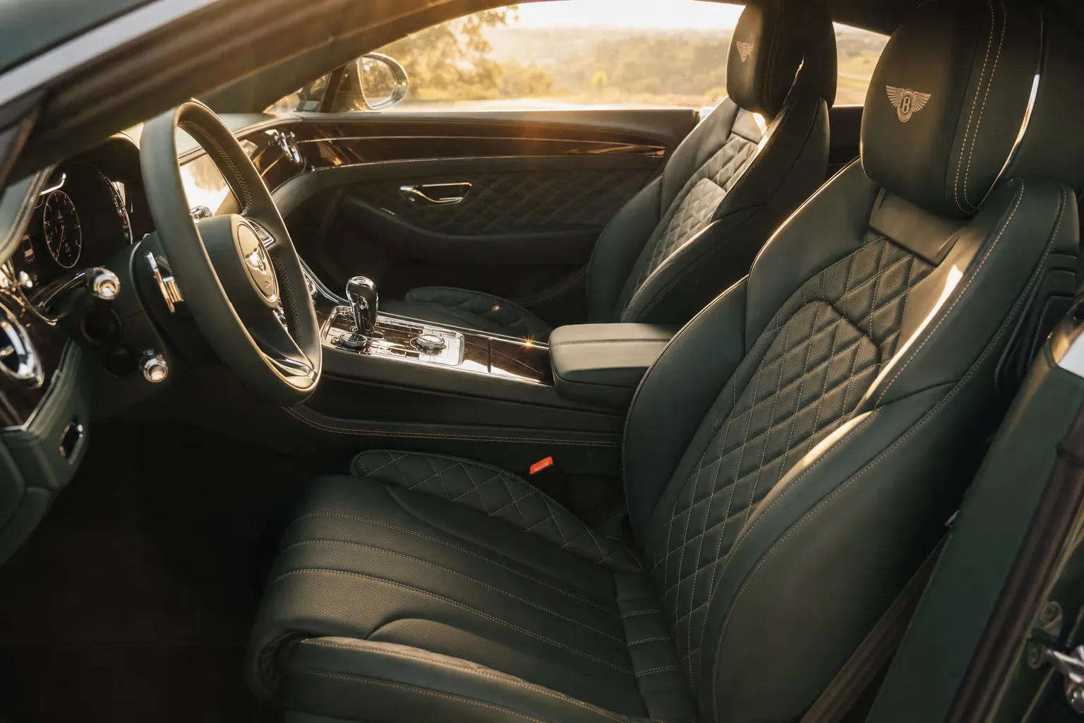 Bentley Continental GT interior detail in warm light