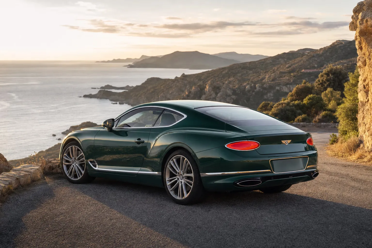 Bentley Continental GT on a Sardinian coastal road
