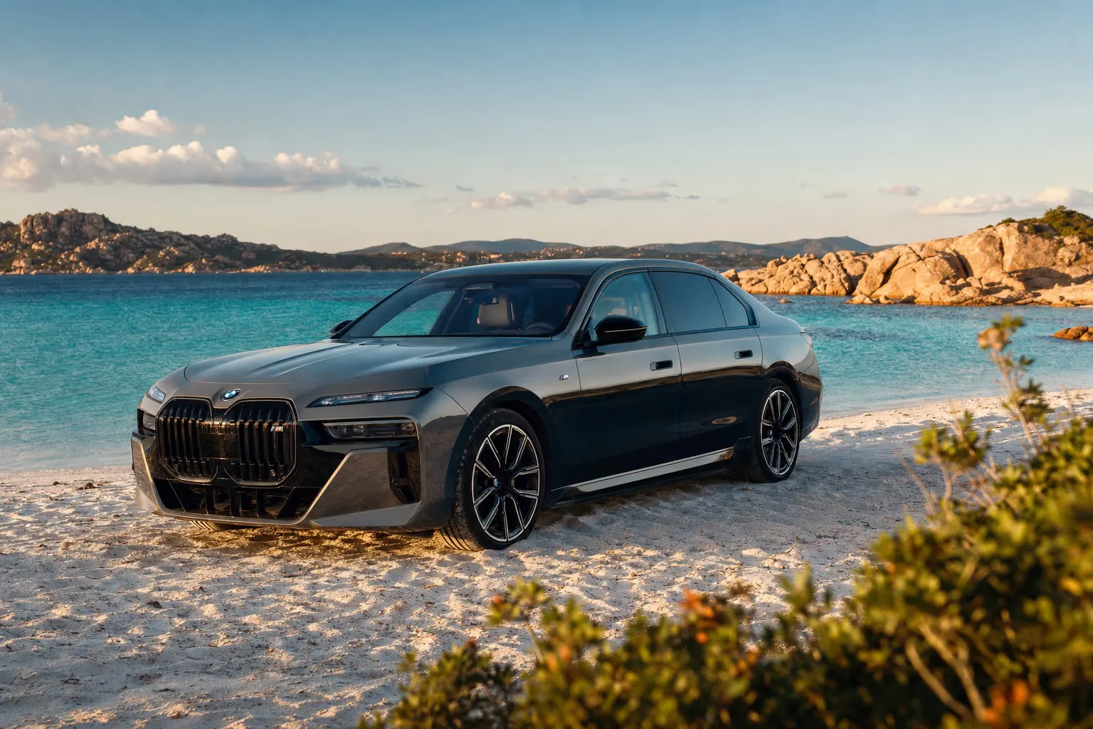Noleggio BMW i7 M70 in Sardegna – LSM Car Luxury