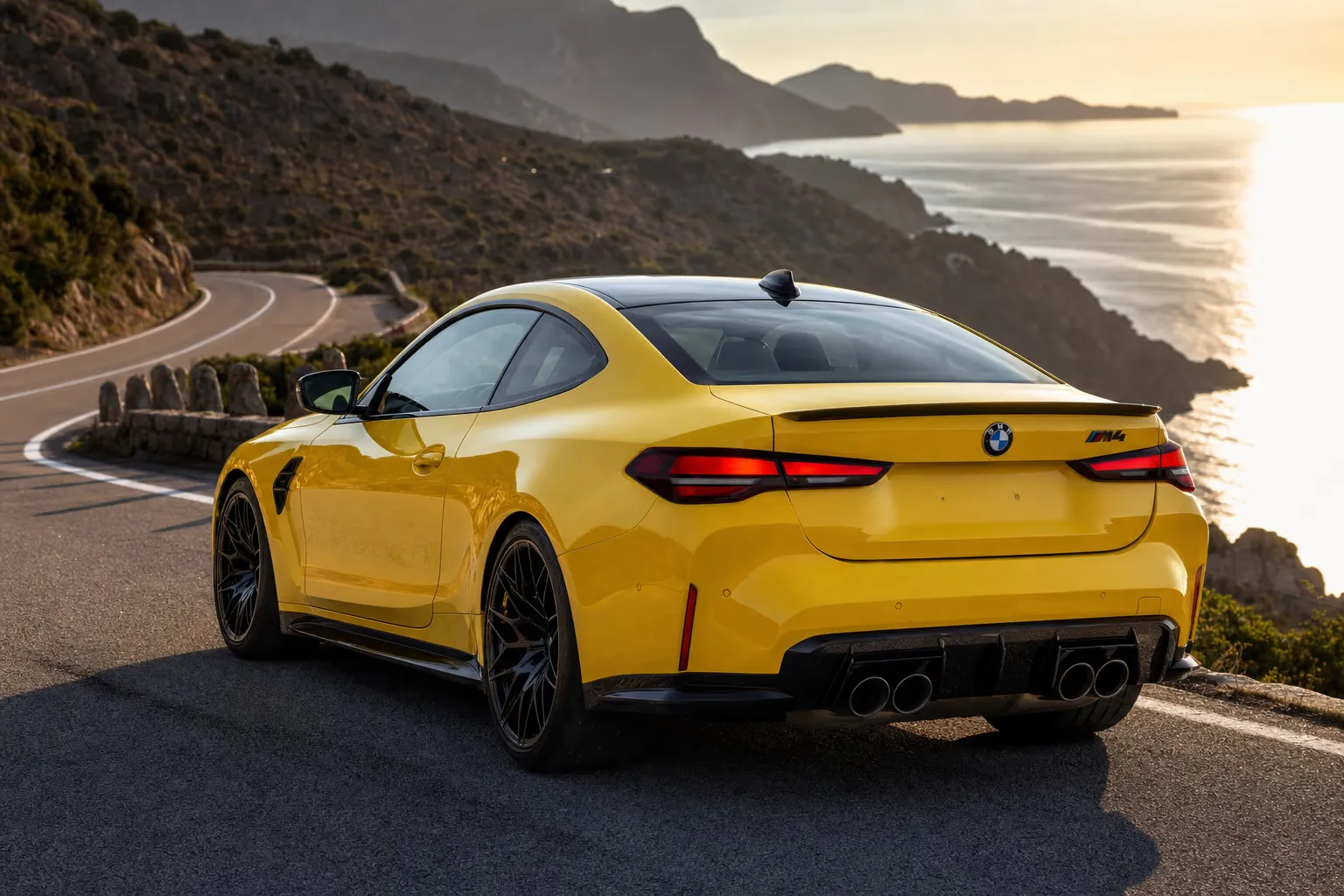 BMW M4 Competition on a Sardinian coastal road