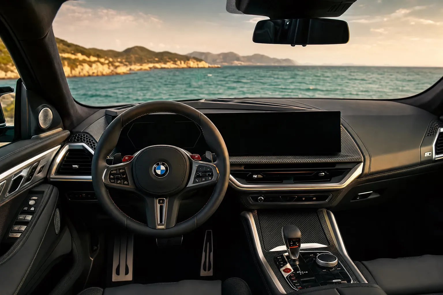 Interni di BMW XM – noleggio in Sardegna