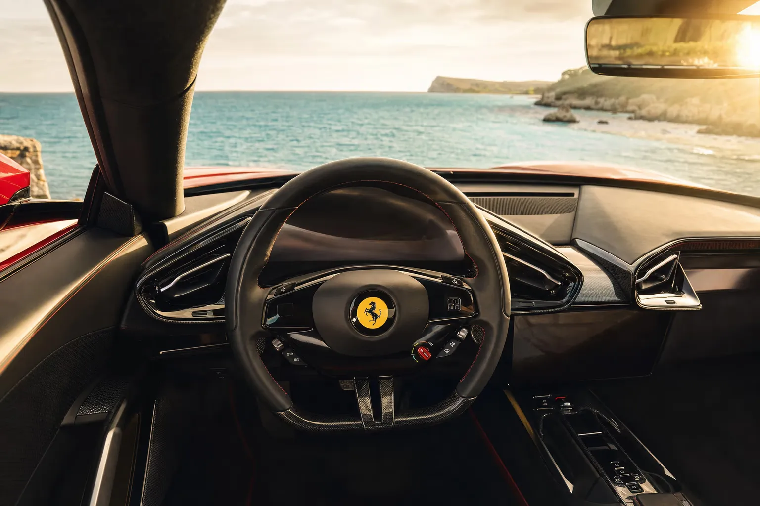 Interni di Ferrari 12Cilindri – noleggio in Sardegna