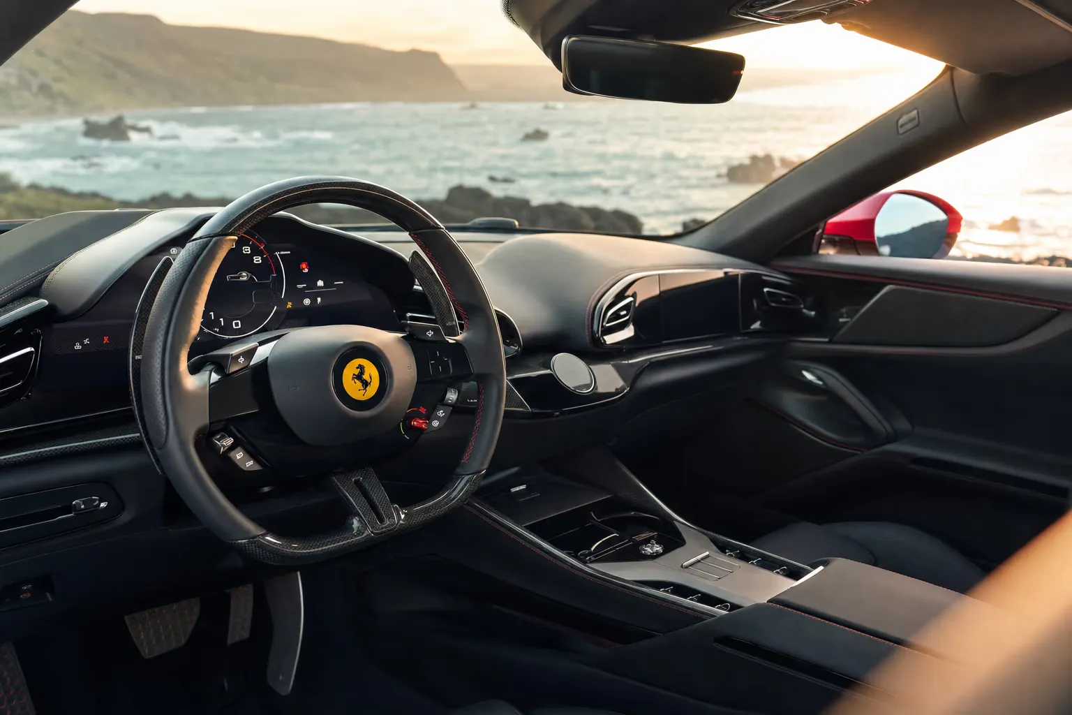 Interni di Ferrari Purosangue – noleggio in Sardegna