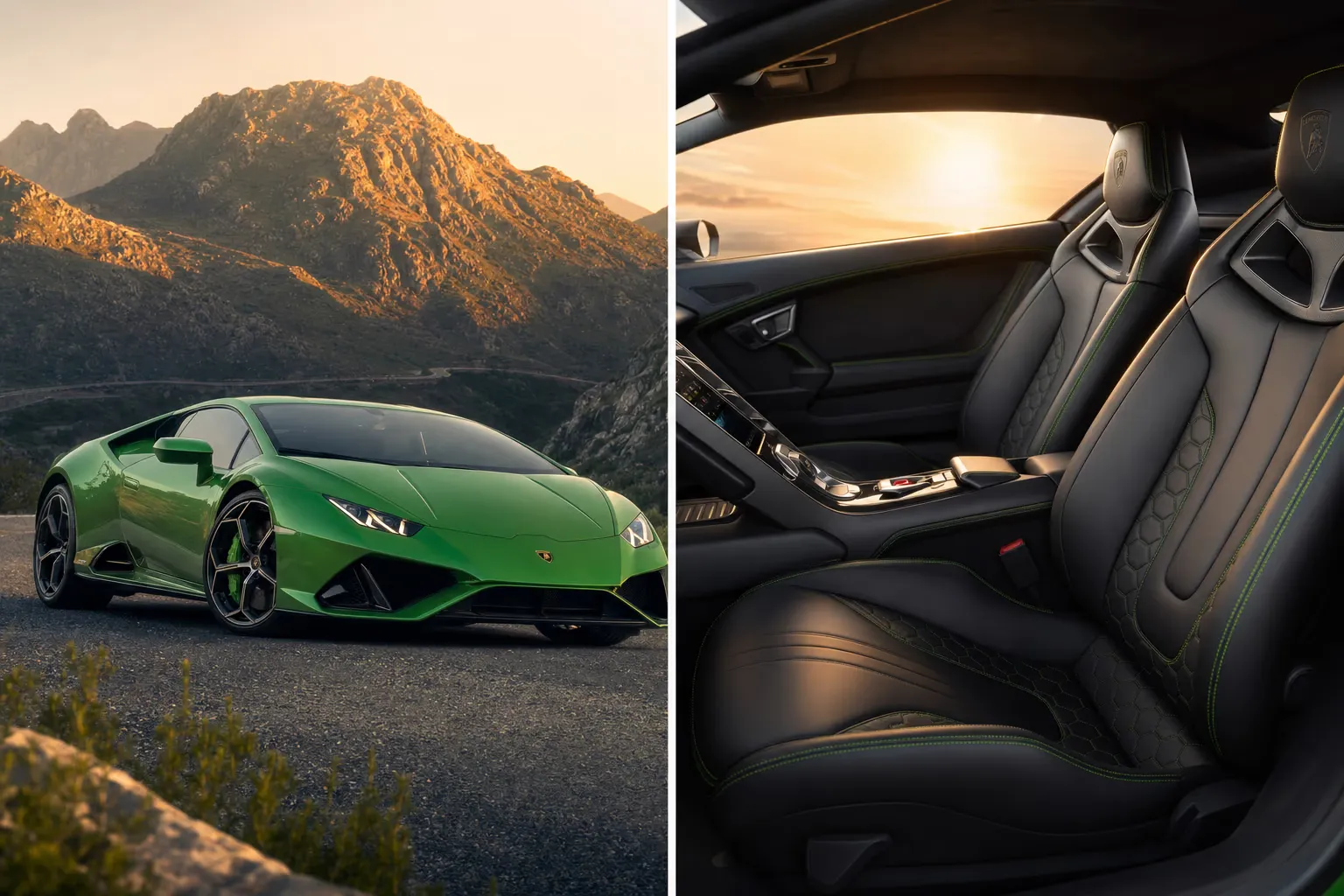 Lamborghini Huracán interior detail in warm light