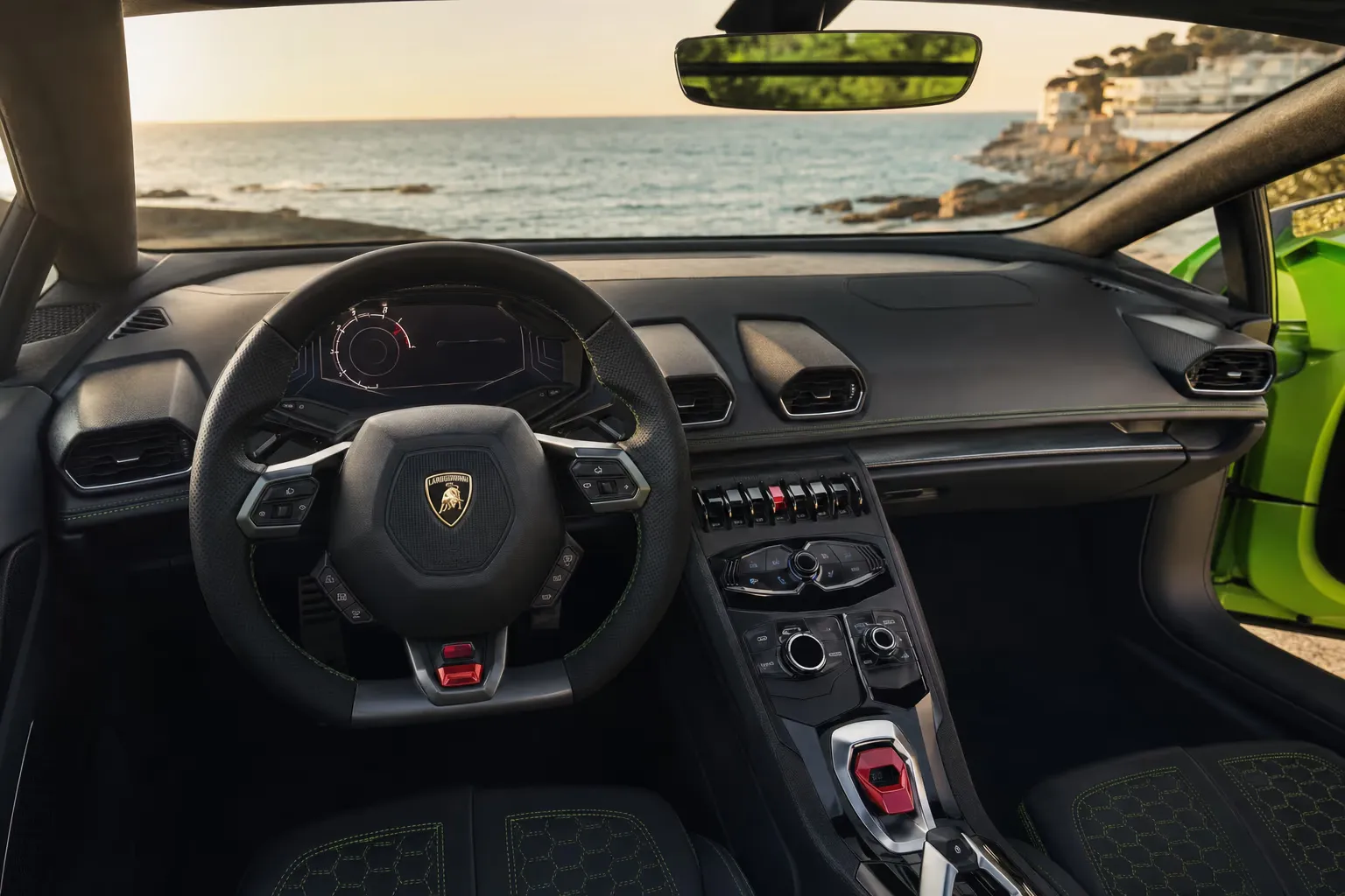 Lamborghini Huracán interior – luxury rental in Sardinia