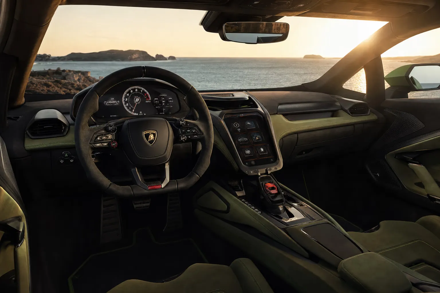 Lamborghini Temerario interior – luxury rental in Sardinia