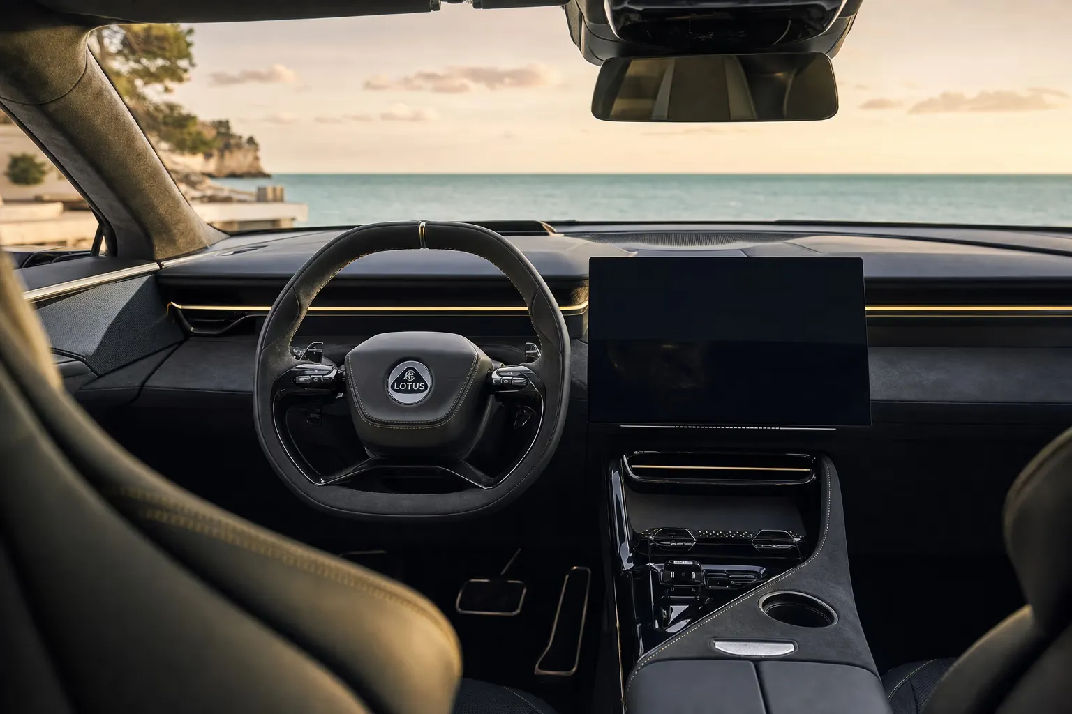 Lotus Eletre R interior – luxury rental in Sardinia