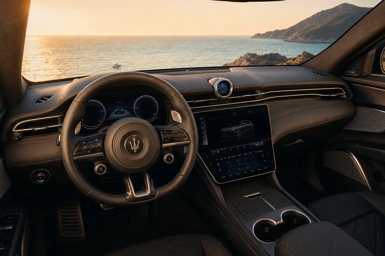 Maserati Grecale Trofeo interior – luxury rental in Sardinia