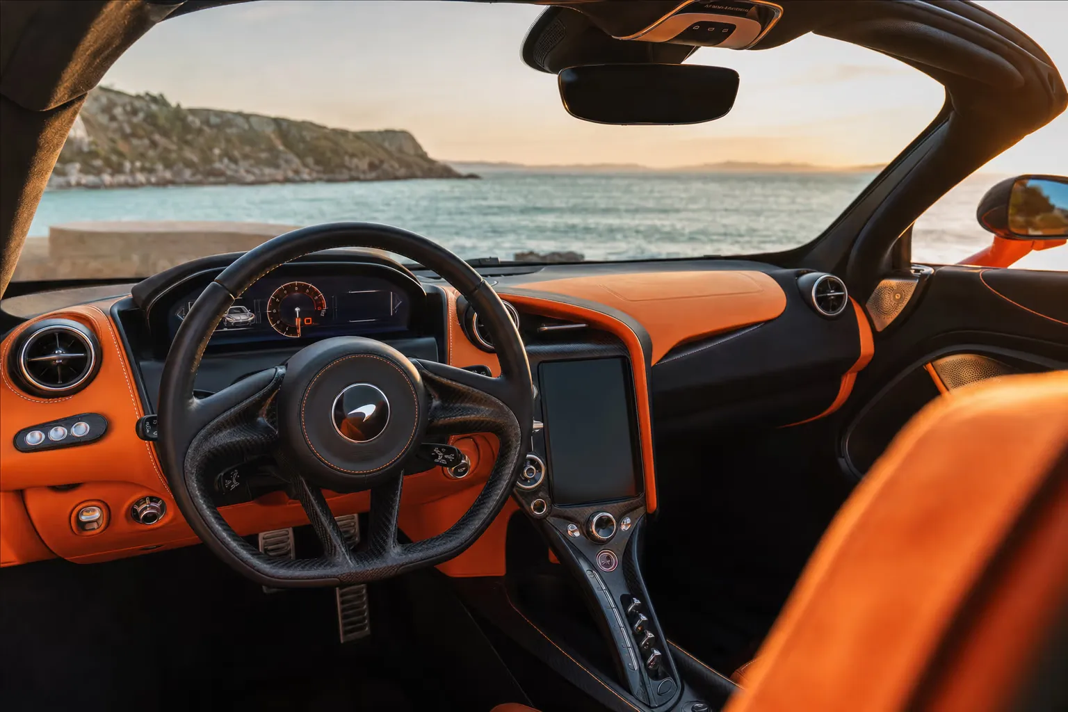 McLaren 720S interior – luxury rental in Sardinia
