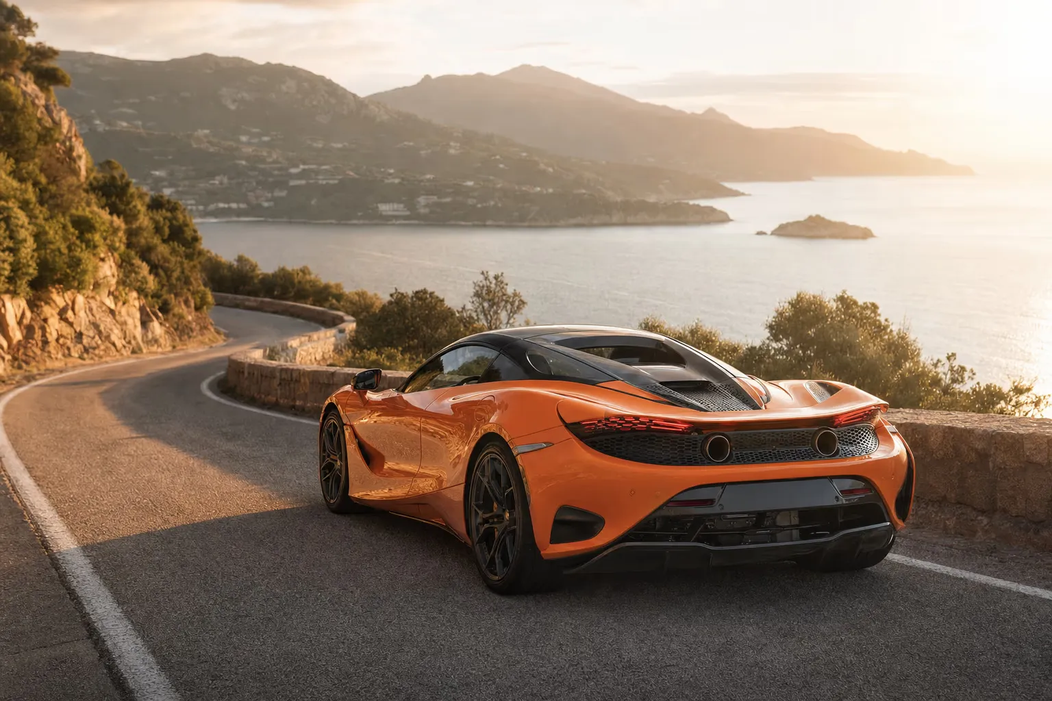 McLaren 720S on a Sardinian coastal road