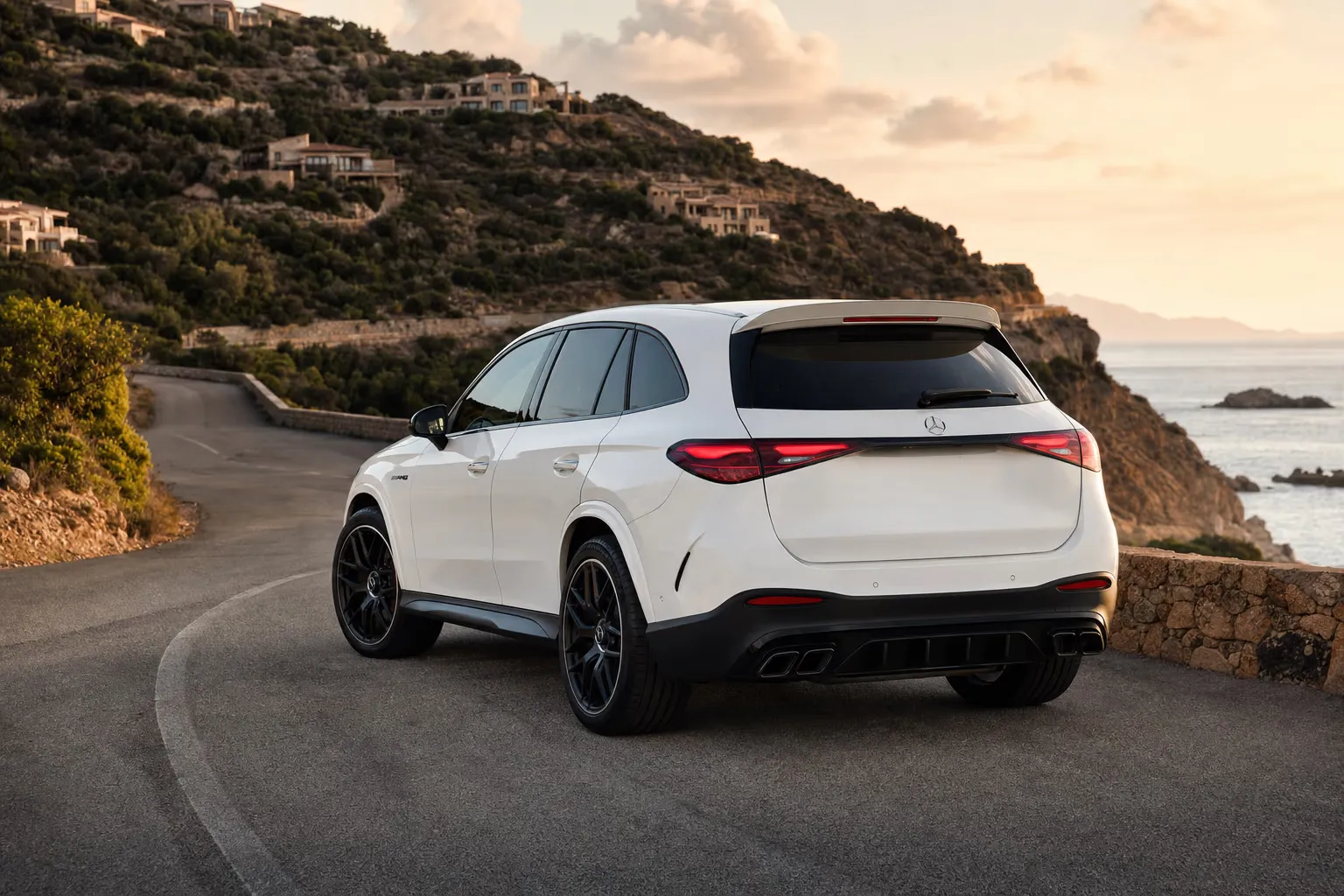 Mercedes-AMG GLC 63 on a Sardinian coastal road