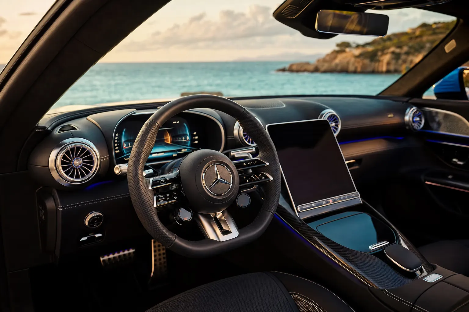 Interni di Mercedes-AMG SL 63 – noleggio in Sardegna
