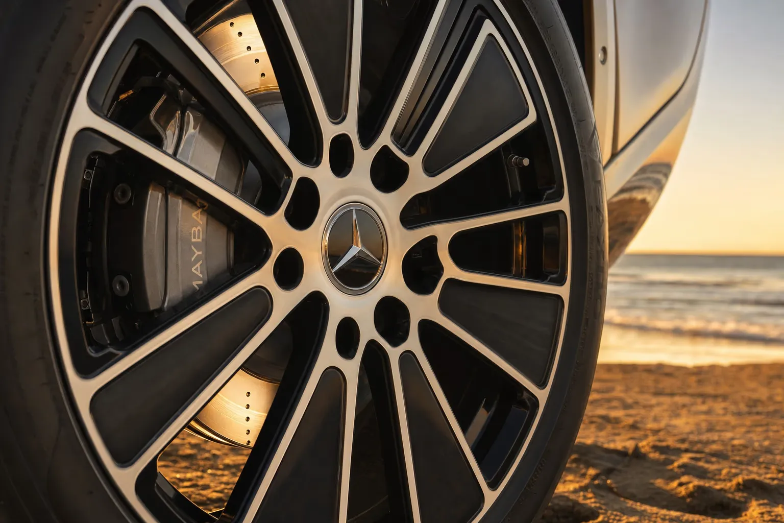 Wheel and brake caliper detail of the Mercedes-Maybach Maybach GLS 600