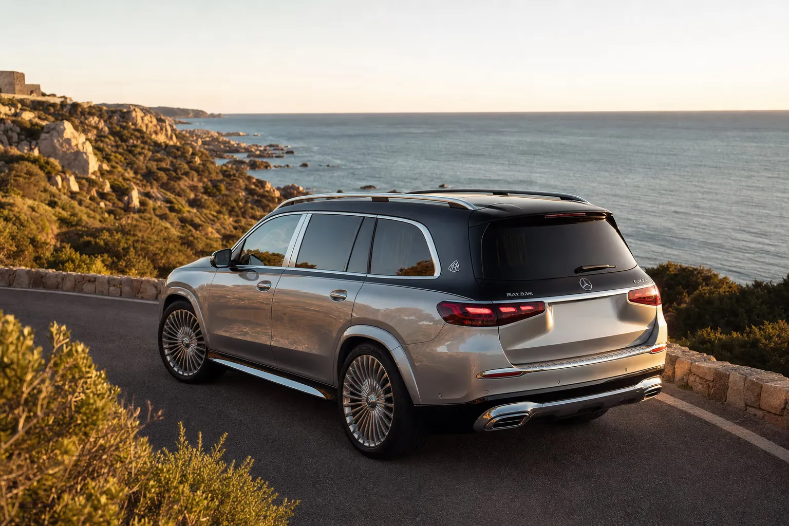 Mercedes-Maybach Maybach GLS 600 on a Sardinian coastal road