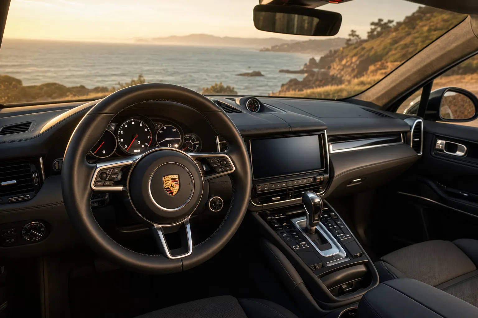Porsche Cayenne interior – luxury rental in Sardinia