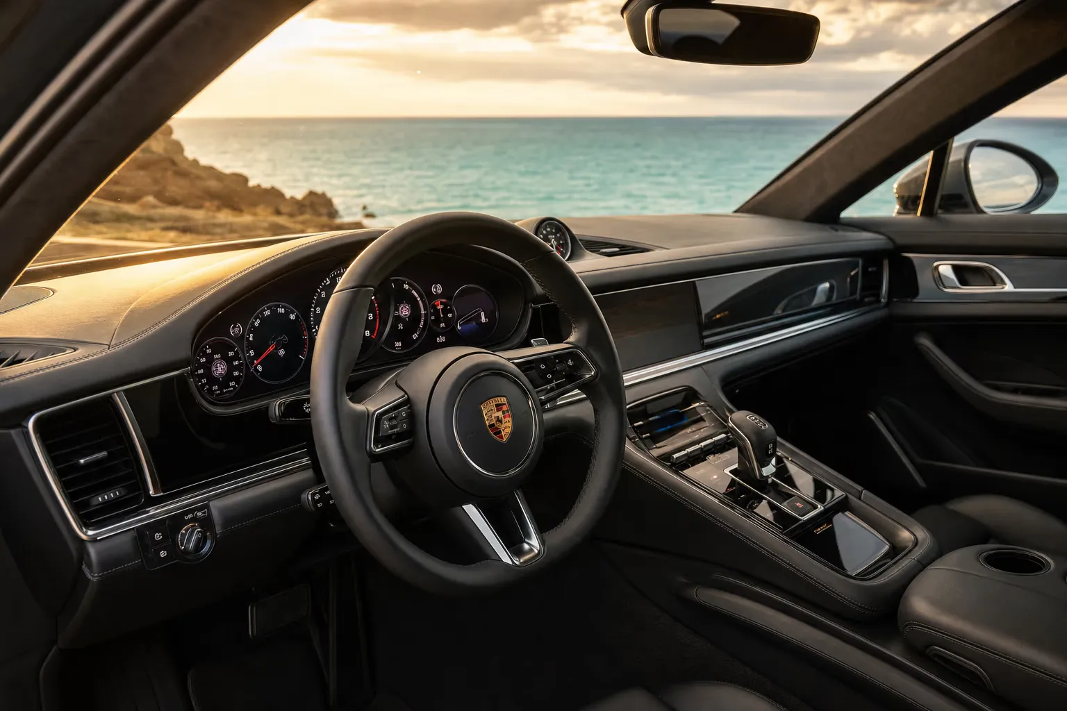 Interni di Porsche Panamera – noleggio in Sardegna