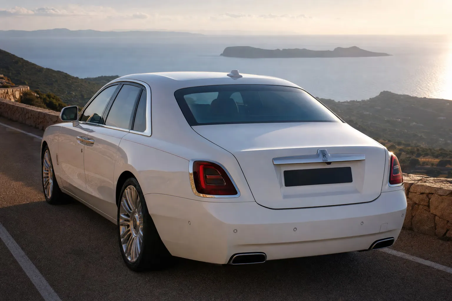 Rolls-Royce Ghost on a Sardinian coastal road