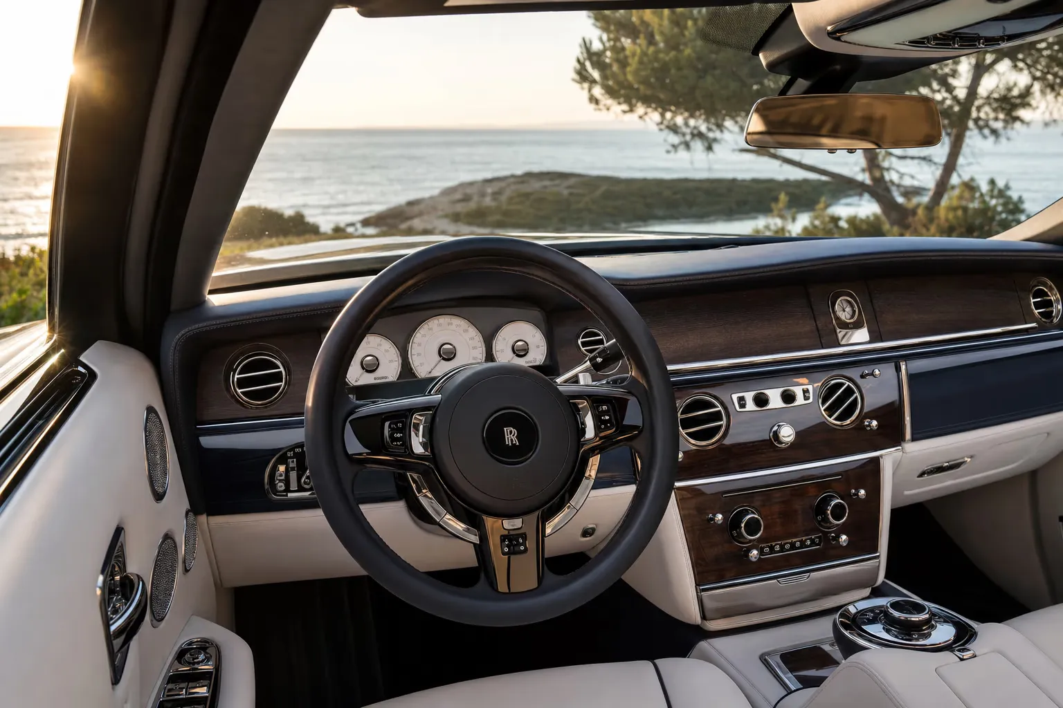 Rolls-Royce Phantom interior – luxury rental in Sardinia